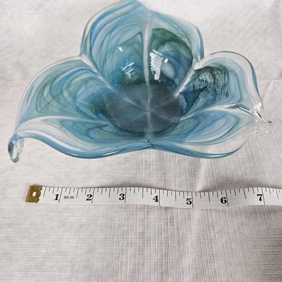 Blue and Green Murano Glass Flower Bowl - Picture 5 of 5